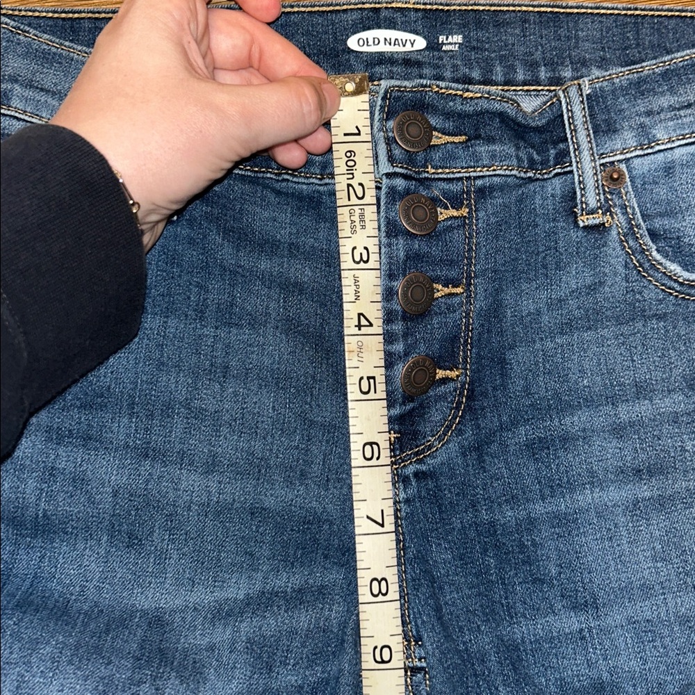 Old Navy Women's Flare Ankle Blue Jeans - Picture 8 of 9